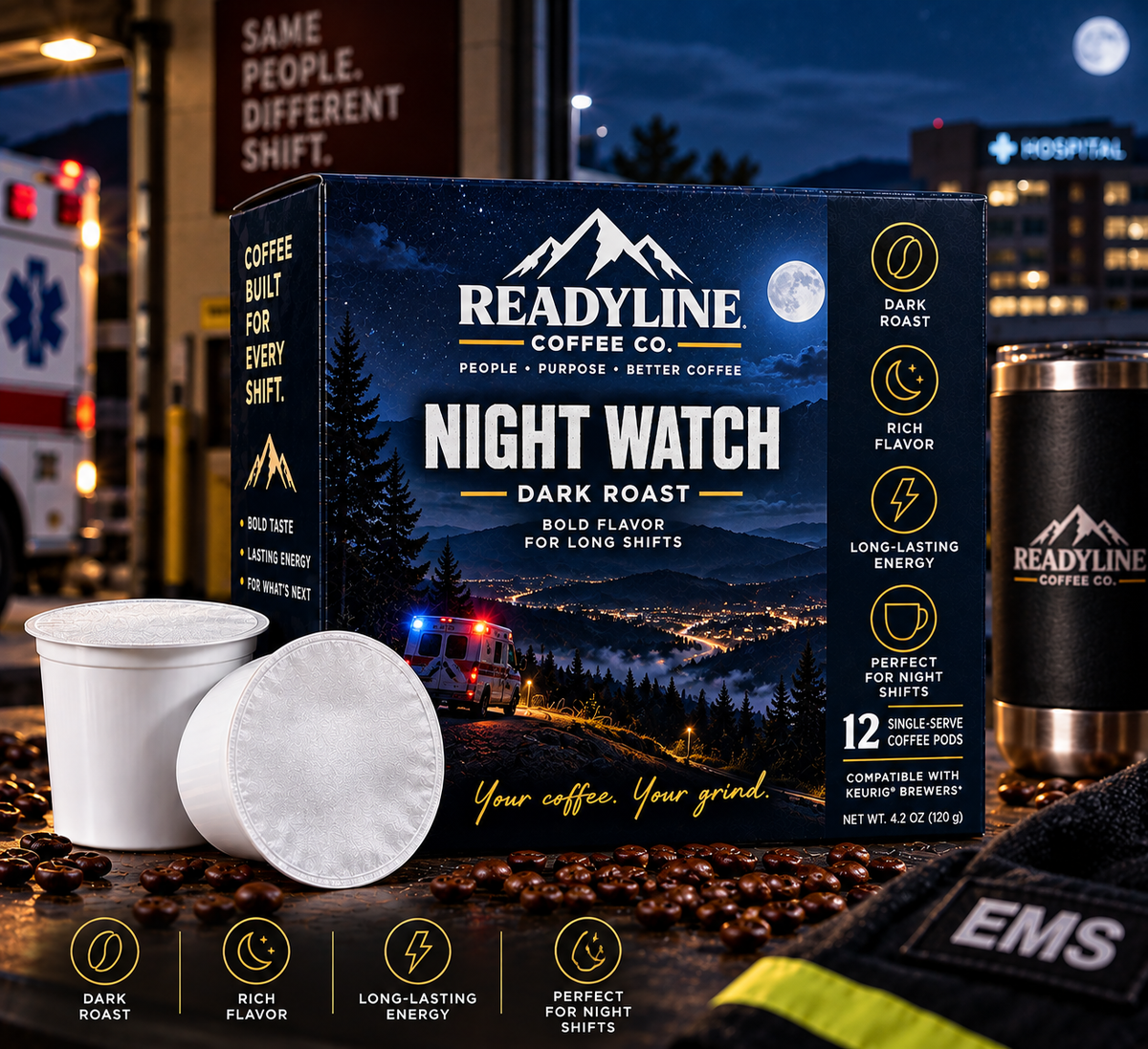 Night Watch single-serve coffee pods – Ready Line Coffee Co.